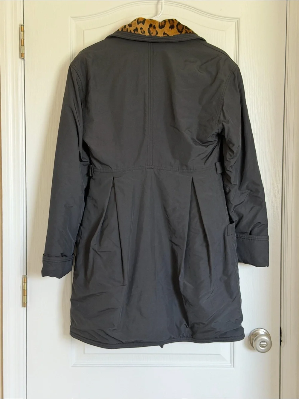 Vintage Gianni Versace Black Coat Jacket Leopard Collar Made in Italy Women’s - Picture 11 of 11